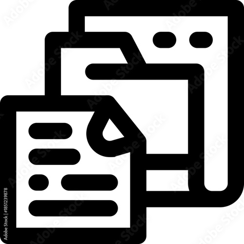 folder line icon. Clean and minimalist vector icon for websites, mobile apps, presentations, and logos. Fully scalable and customizable for any project.