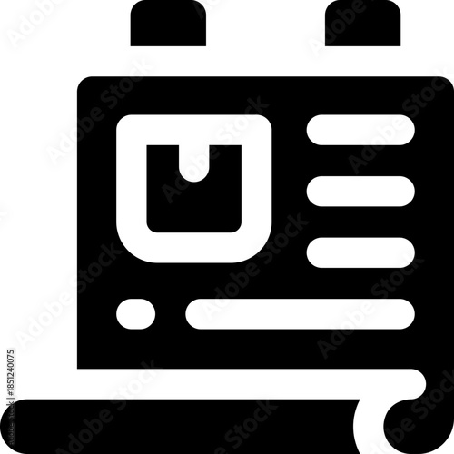 poster glyph icon. Strong and solid vector icon for websites, mobile interfaces, presentations, and visual branding. High quality and easy to edit.