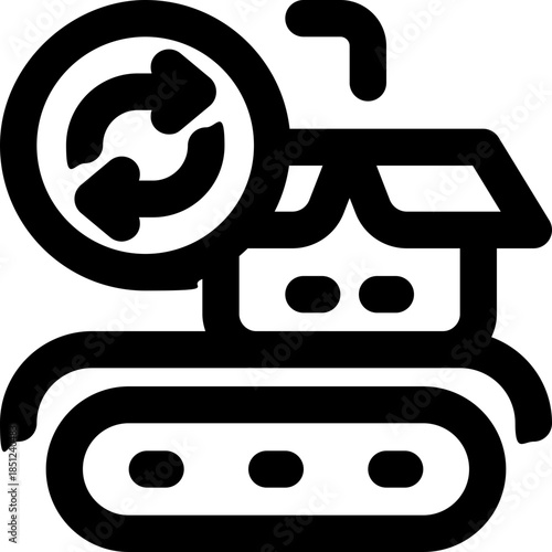 production automation line icon. Clean and minimalist vector icon for websites, mobile apps, presentations, and logos. Fully scalable and customizable for any project.