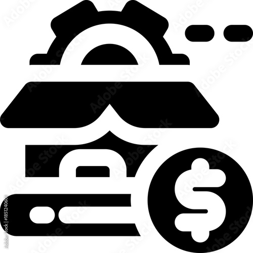 production glyph icon. Strong and solid vector icon for websites, mobile interfaces, presentations, and visual branding. High quality and easy to edit.