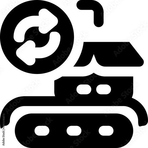 production automation glyph icon. Strong and solid vector icon for websites, mobile interfaces, presentations, and visual branding. High quality and easy to edit.