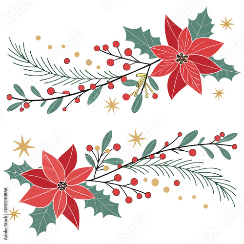 christmas background with holly