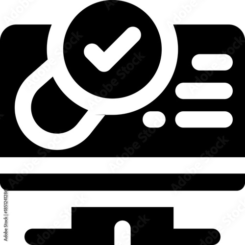 online search glyph icon. Strong and solid vector icon for websites, mobile interfaces, presentations, and visual branding. High quality and easy to edit.