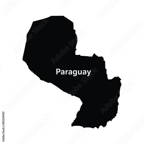 paraguay map vector country outline graphic geography nation political illustration