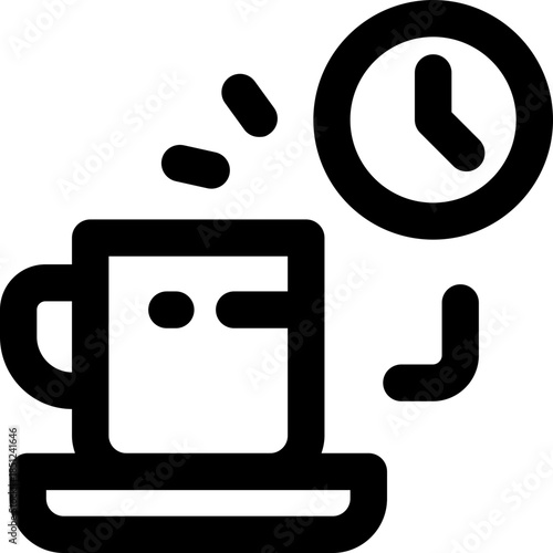 coffee break line icon. Clean and minimalist vector icon for websites, mobile apps, presentations, and logos. Fully scalable and customizable for any project.