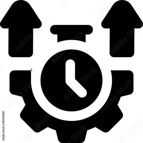 time glyph icon. Strong and solid vector icon for websites, mobile interfaces, presentations, and visual branding. High quality and easy to edit.