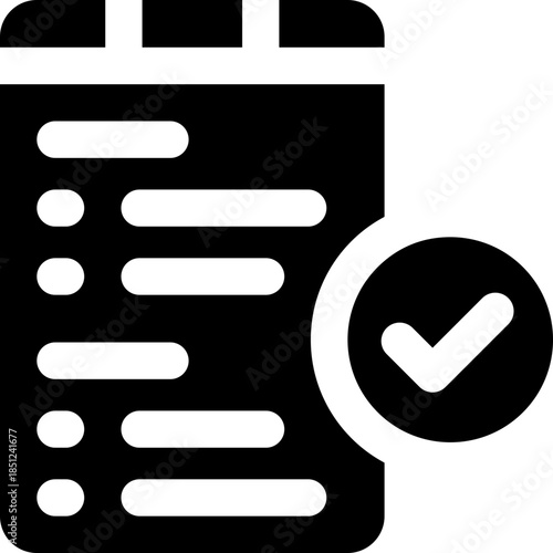 checklist glyph icon. Strong and solid vector icon for websites, mobile interfaces, presentations, and visual branding. High quality and easy to edit.