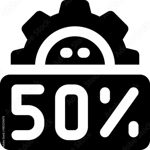 progress glyph icon. Strong and solid vector icon for websites, mobile interfaces, presentations, and visual branding. High quality and easy to edit.