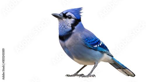 Foto Beautiful blue jay bird PNG isolated on transparent background, colorful avian w