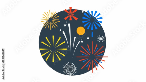New Year 2026 Fireworks Celebration – Vector Illustration