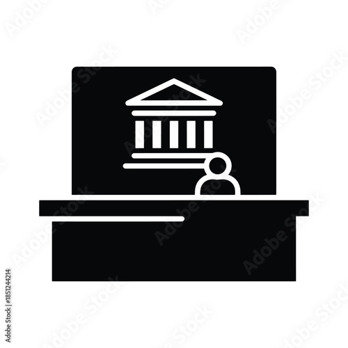 Bank Reception Desk Silhouette
