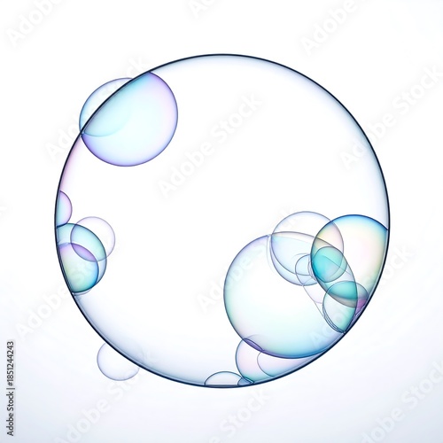 Soap bubbles in a large bubble
