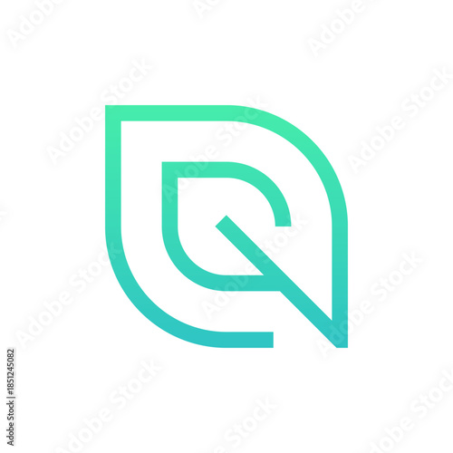 G leaf line modern minimalist logo design