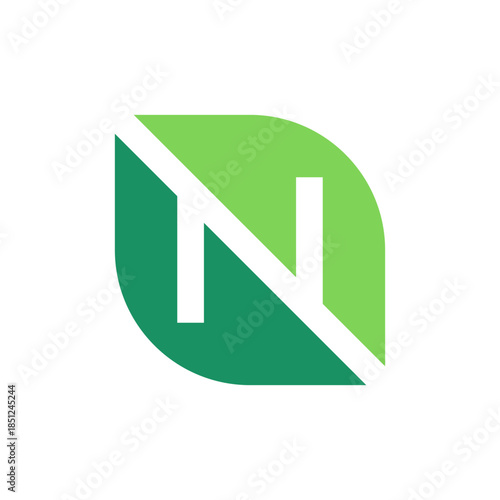 N leaf modern creative logo design