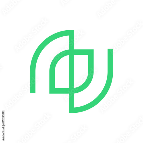 Letter N leaf line minimalist logo