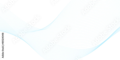 abstract colorful blue flowing wave lines isolated on white background. Design element for technology, science