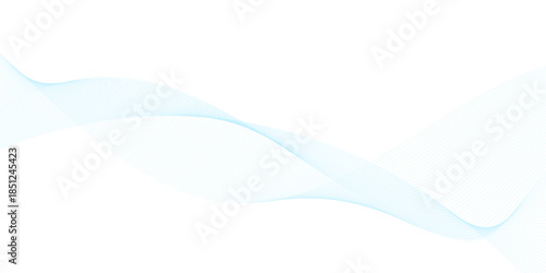 abstract colorful blue flowing wave lines isolated on white background. Design element for technology, science