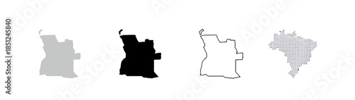 Various African continent maps in gray, white, and black