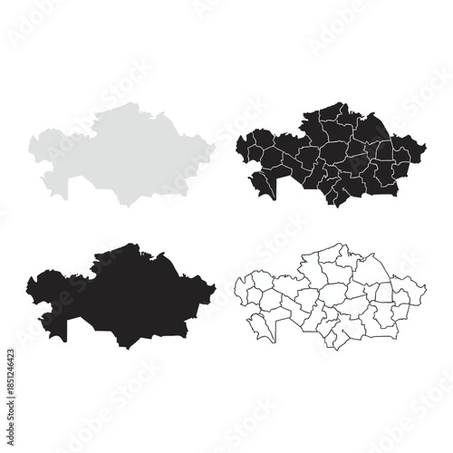 Switzerland map with different colored regions and borders