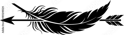 Elegant arrow with feather design for creative projects, perfect for branding, tattoos, or symbolic art emphasizing freedom and direction, originally vector graphics
