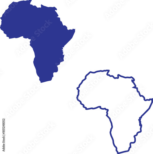 A striking visual comparison of africa s filled and outline map shapes