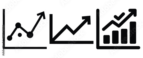 Black silhouette diet progress chart modern vector icon set on transparent background