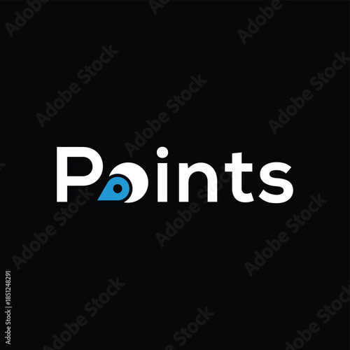 points font text logo design, local map graphic icon concept