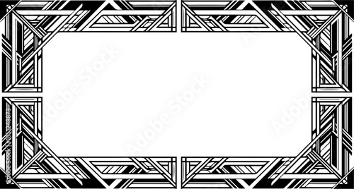 Elegant art deco frame for invitation, greeting card, poster, or photo with geometric lines and vintage style, perfect for 1920s themed designs