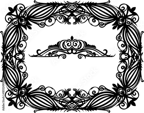 Elegant vintage floral frame design element for invitations and cards, perfect for a touch of classic beauty, originally a scalable vector graphic