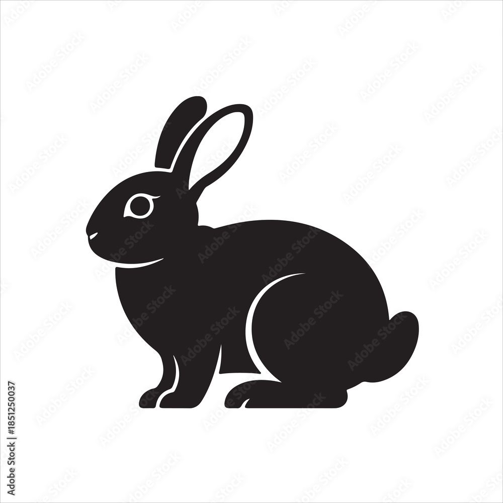 Obraz premium black rabbit vector illustration