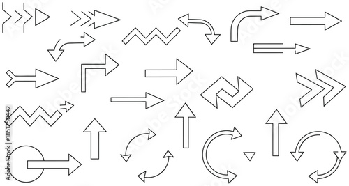 Collection of various arrow symbols and icons in different styles