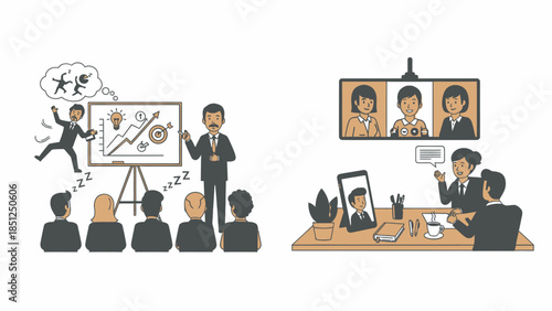 Hybrid Meeting Presentation: In-Person and Virtual Collaboration for Business Growth