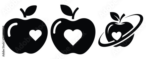 Black silhouette nutrition awareness icon modern vector icon set on transparent background