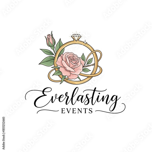 Elegant floral logo design for event planning services