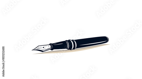 Elegant fountain pen on a soft surface, ready to write