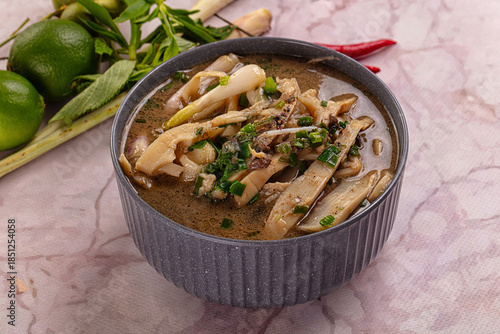 Schilderij op canvas Asian Bamboo shoots traditional soup
