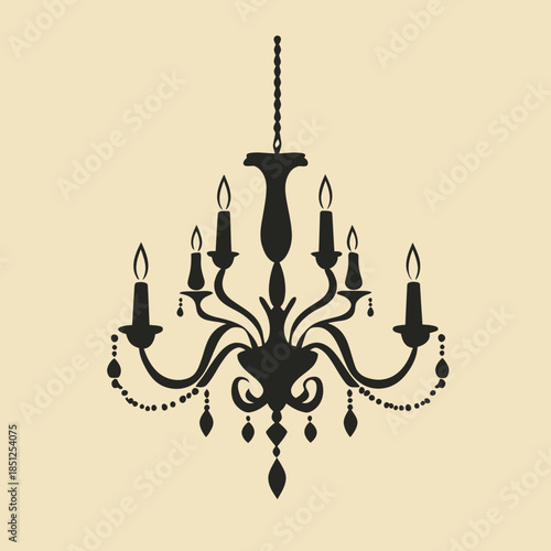 Elegant chandelier casting soft light in a warm room