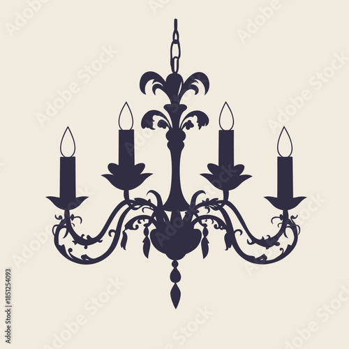 Elegant chandelier silhouette with ornate details