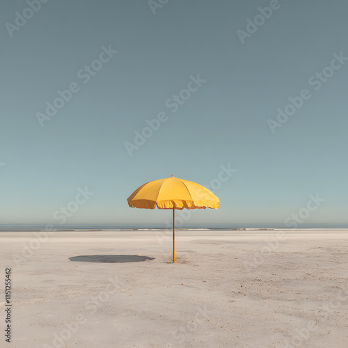 Wallpaper Mural yellow umbrella on the beach Torontodigital.ca