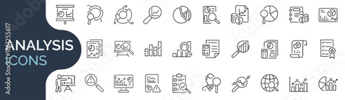 Analysis icons set vector illustration