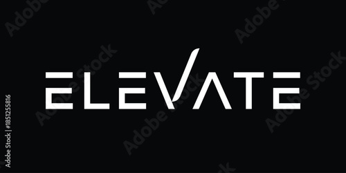 Elevate Text Logo, San Serif Font Typography Design Vector Template