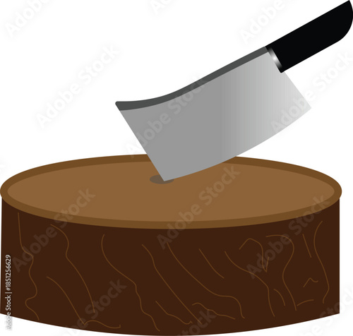 piece of wood with knife