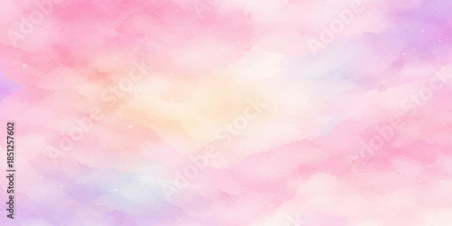 Abstract colorful pink background with bokeh featuring a bright pastel gradient of clouds and a soft rainbow texture design for an artistic wallpaper backdrop