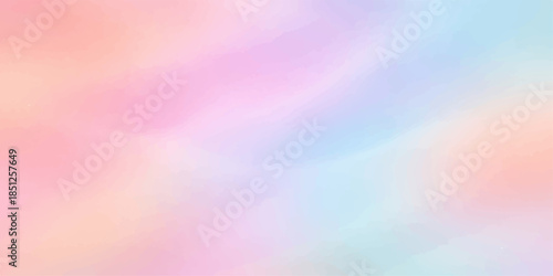 A vibrant abstract colorful background features a soft rainbow gradient with bokeh light effects and a flowing wave pattern, creating a bright pastel wallpaper texture with artistic motion