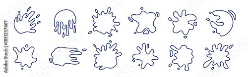 A diverse collection of abstract splash shapes, perfect for enhancing creative design projects.
