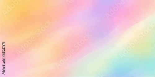 Bright abstract colorful background featuring a soft bokeh light pattern with a rainbow gradient spectrum and blue wave texture for a vibrant vector wallpaper design