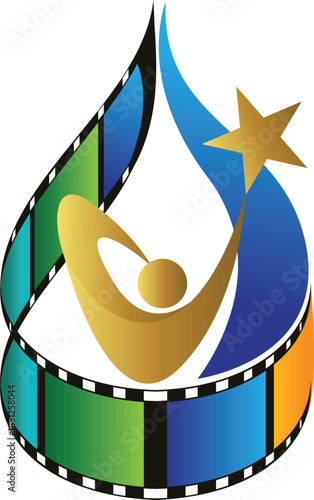 Illustration art of a Creative Film Awards logo with isolated background