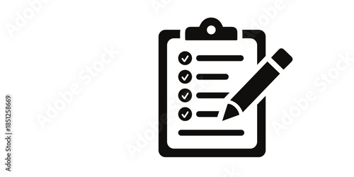 Checklist on clipboard with pencil for task management