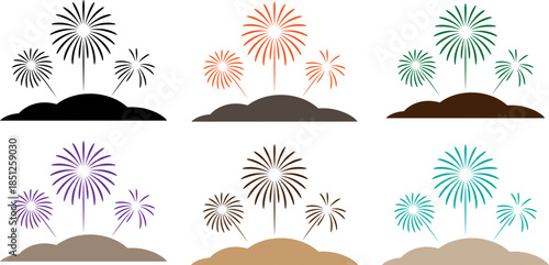 Vibrant fireworks exploding in night sky with colorful bursts of light