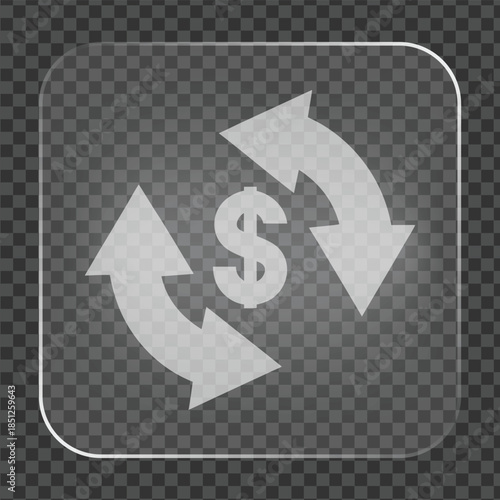 Currency Exchange Rate Icon, Financial Transaction Symbol, Money Transfer